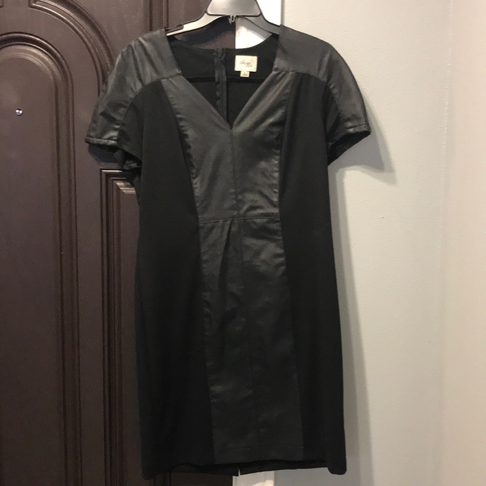 Black dress with faux leather